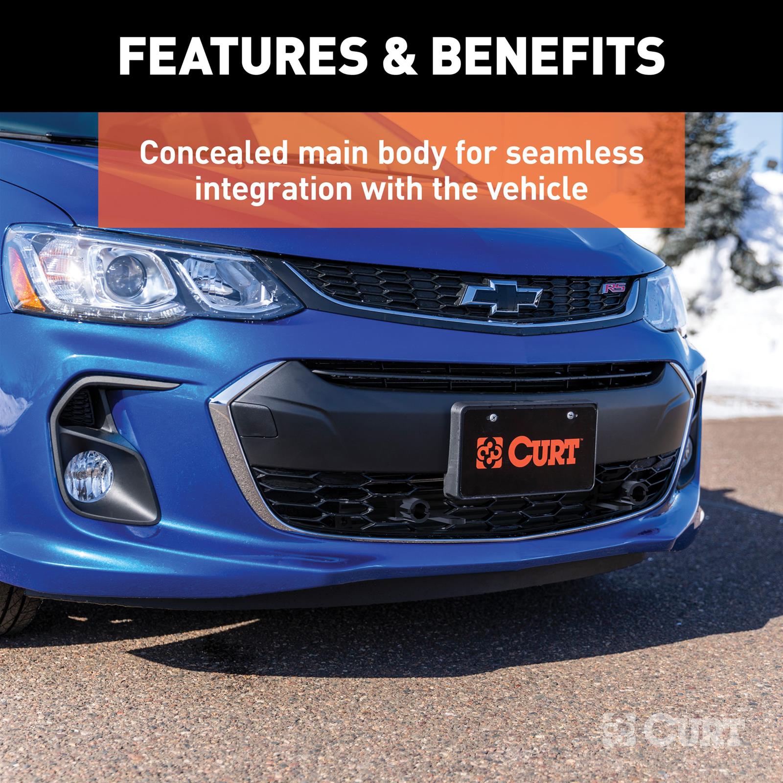 CURT Custom Tow Bar Base Plates for 2012-2020 SONIC - 70116 Adapter Bracket, Plate, Steel, Black Powdercoated, Chevrolet, Kit thumbnail 4