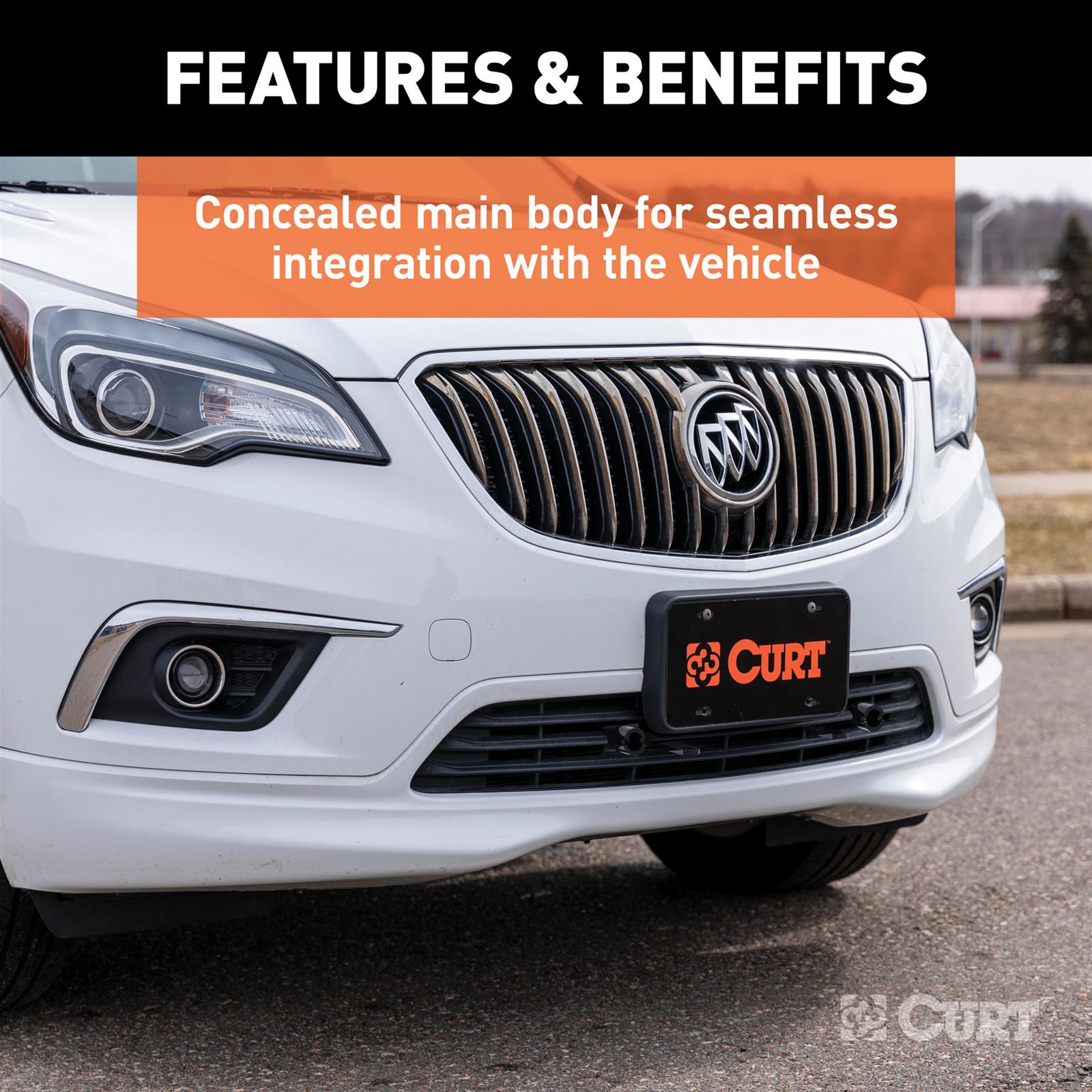 CURT Custom Tow Bar Base Plates for 2016-2020 ENVISION - 70117 Adapter Bracket, Plate, Steel, Black Powdercoated, Buick, Kit thumbnail 4