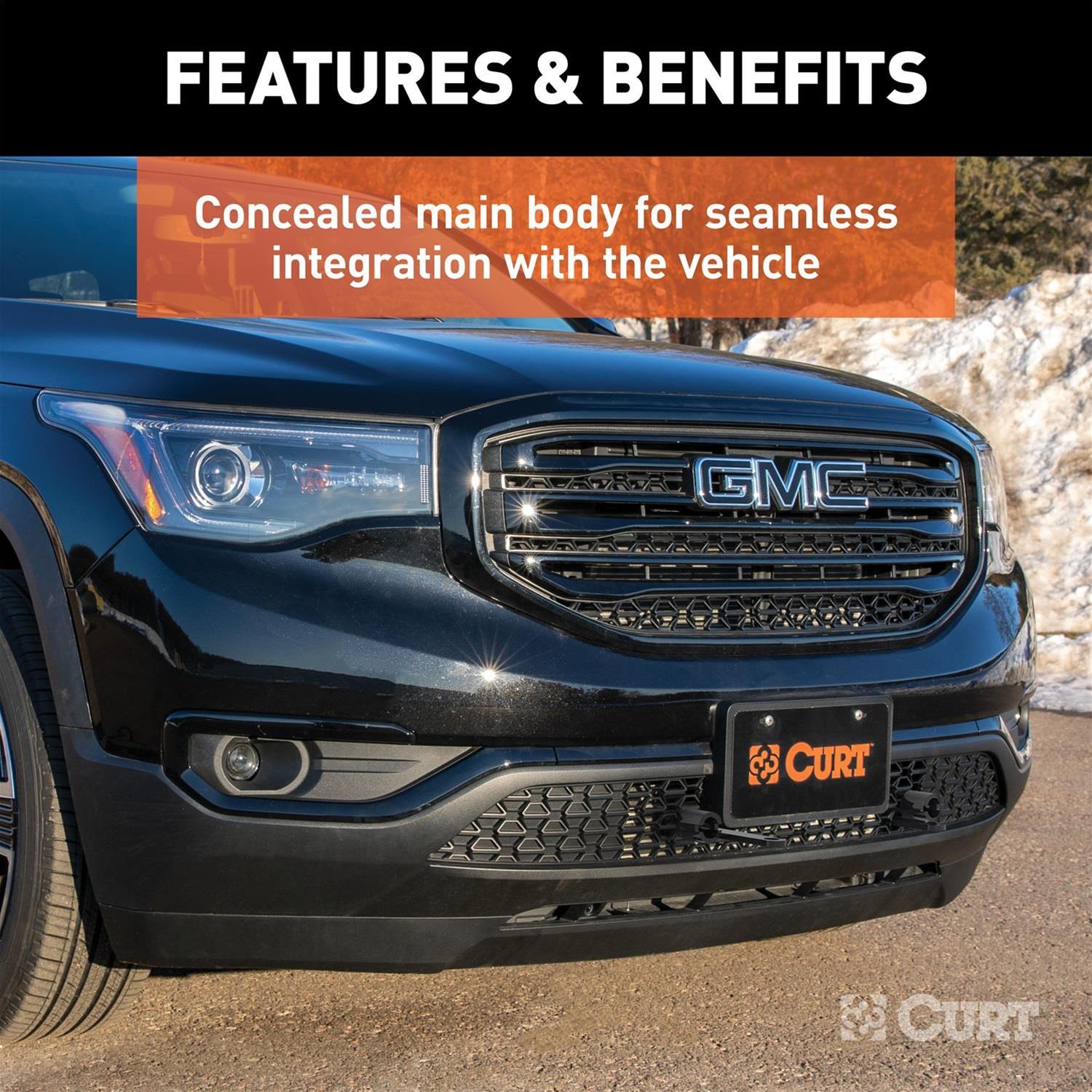 CURT Custom Tow Bar Base Plates for 2017-2019 ACADIA - 70118 Adapter Bracket, Plate, Steel, Black Powdercoated, GMC, Kit thumbnail 2