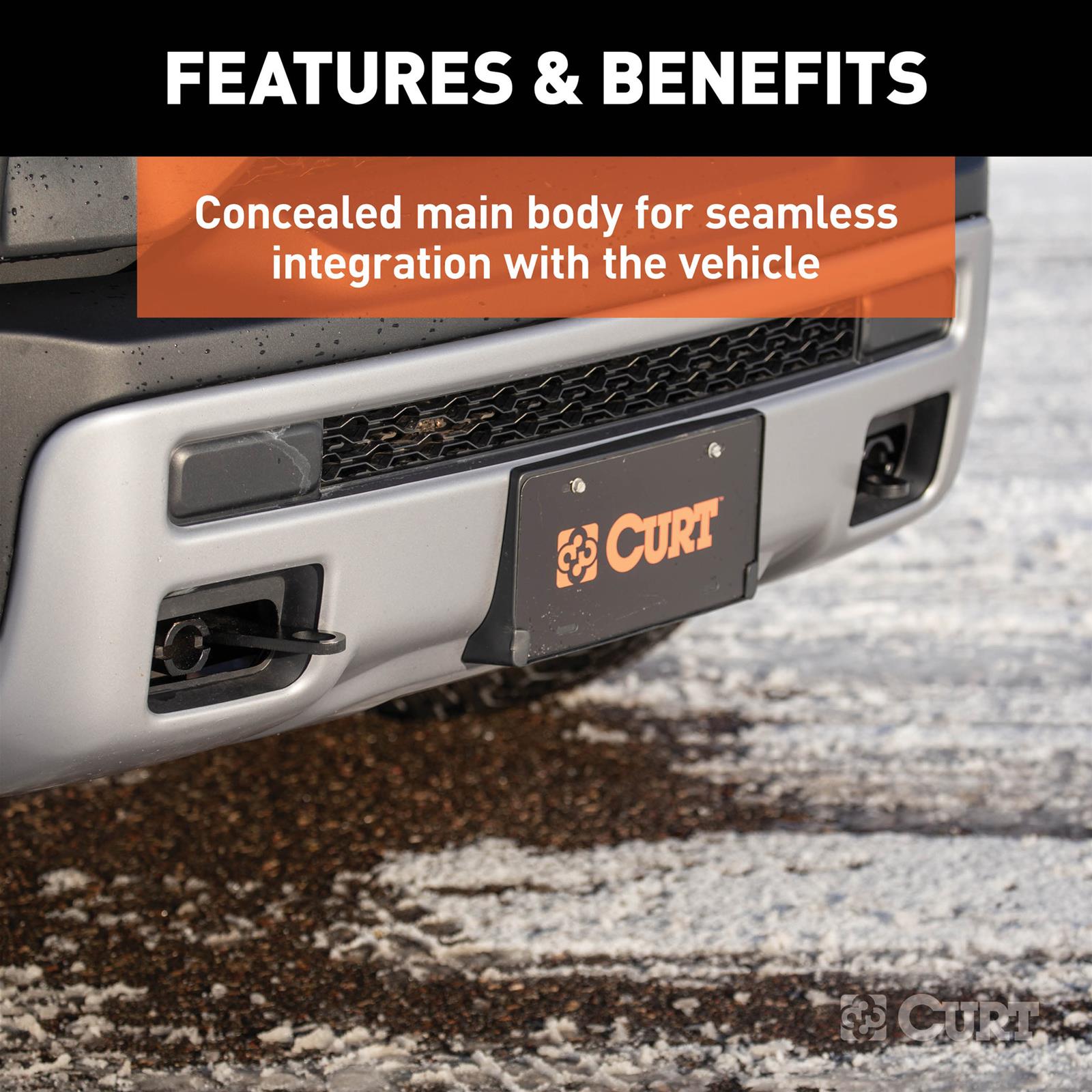 CURT Custom Tow Bar Base Plates for 2016-2018 1500, 2019-2024 1500 CLASSIC - 70121 Adapter Bracket, Plate, Steel, Black Powdercoated, RAM, Kit thumbnail 4