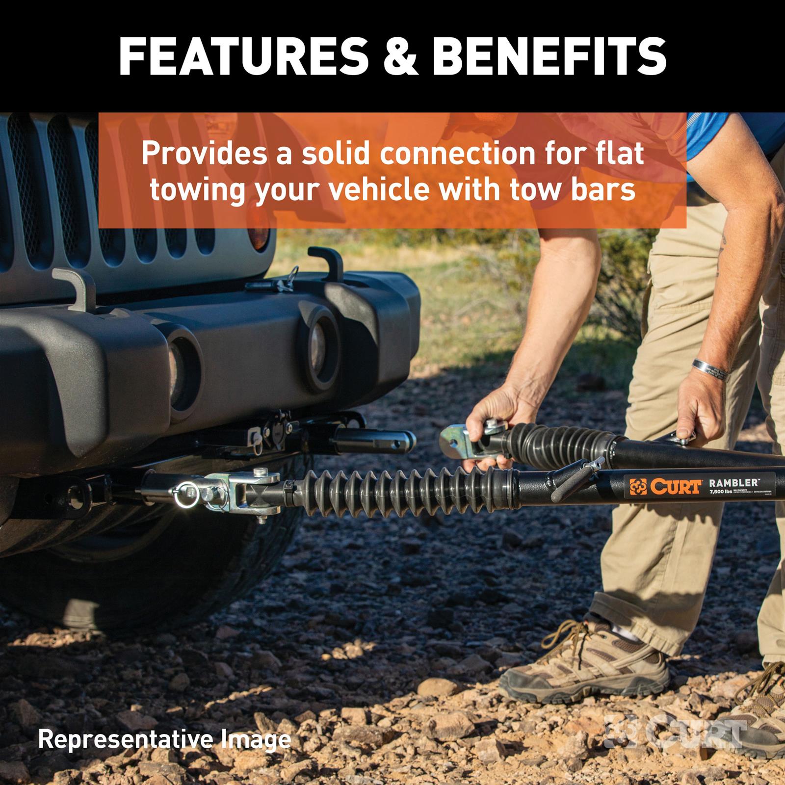 CURT Custom Tow Bar Base Plates for 2005-2007 LIBERTY - 70128 Adapter Bracket, Plate, Steel, Black Powdercoated, Jeep, Kit thumbnail 2
