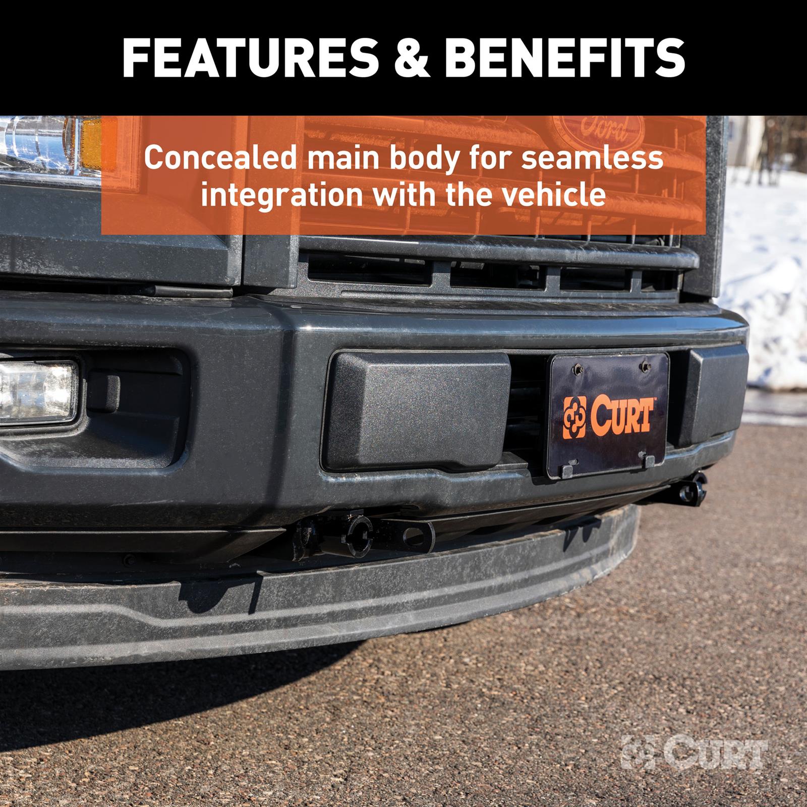 CURT Custom Tow Bar Base Plates for 2015-2017 EXPEDITION, NAVIGATOR, 2009-2023 F-150 - 70130 Adapter Bracket, Plate, Steel, Black Powdercoated, Ford, Lincoln, Kit thumbnail 4
