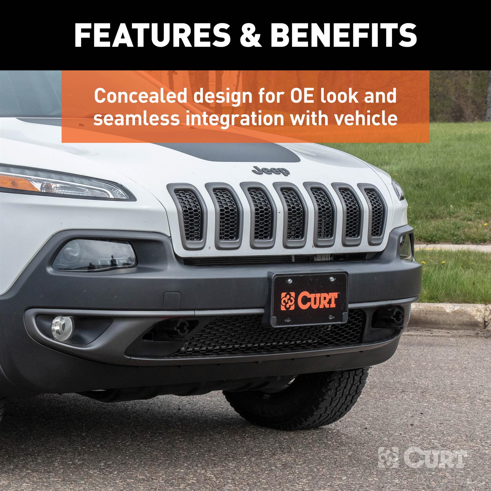 CURT Custom Tow Bar Base Plates for 2014-2018 CHEROKEE - 70134 Adapter Bracket, Plate, Steel, Black Powdercoated, Jeep, Kit thumbnail 4