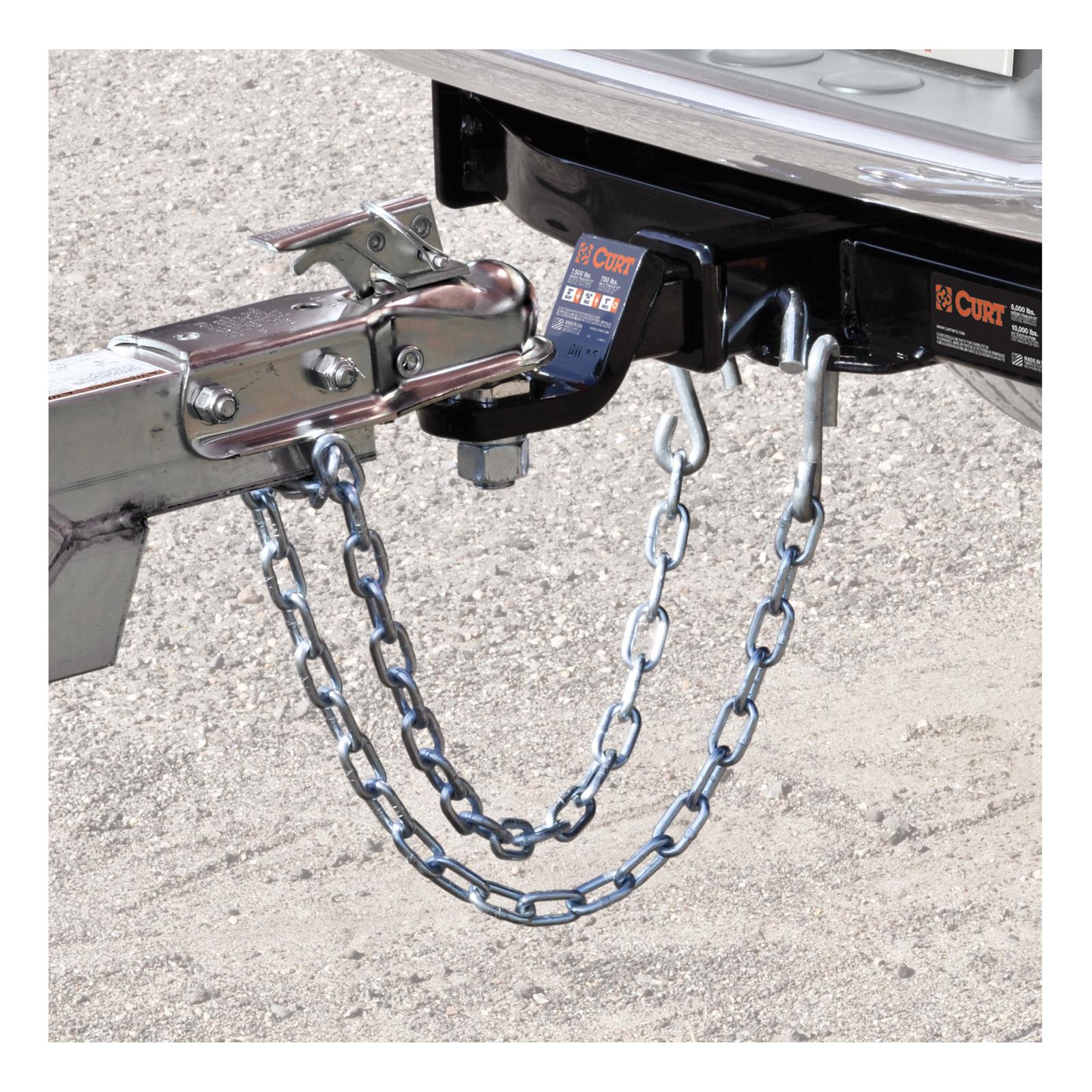 CURT Safety Chain Assemblies 80020 Chain, Steel, Zinc Plated, 2,000 lb. Break Force, 27 in. Length, S-Hook Ends, Each thumbnail 4