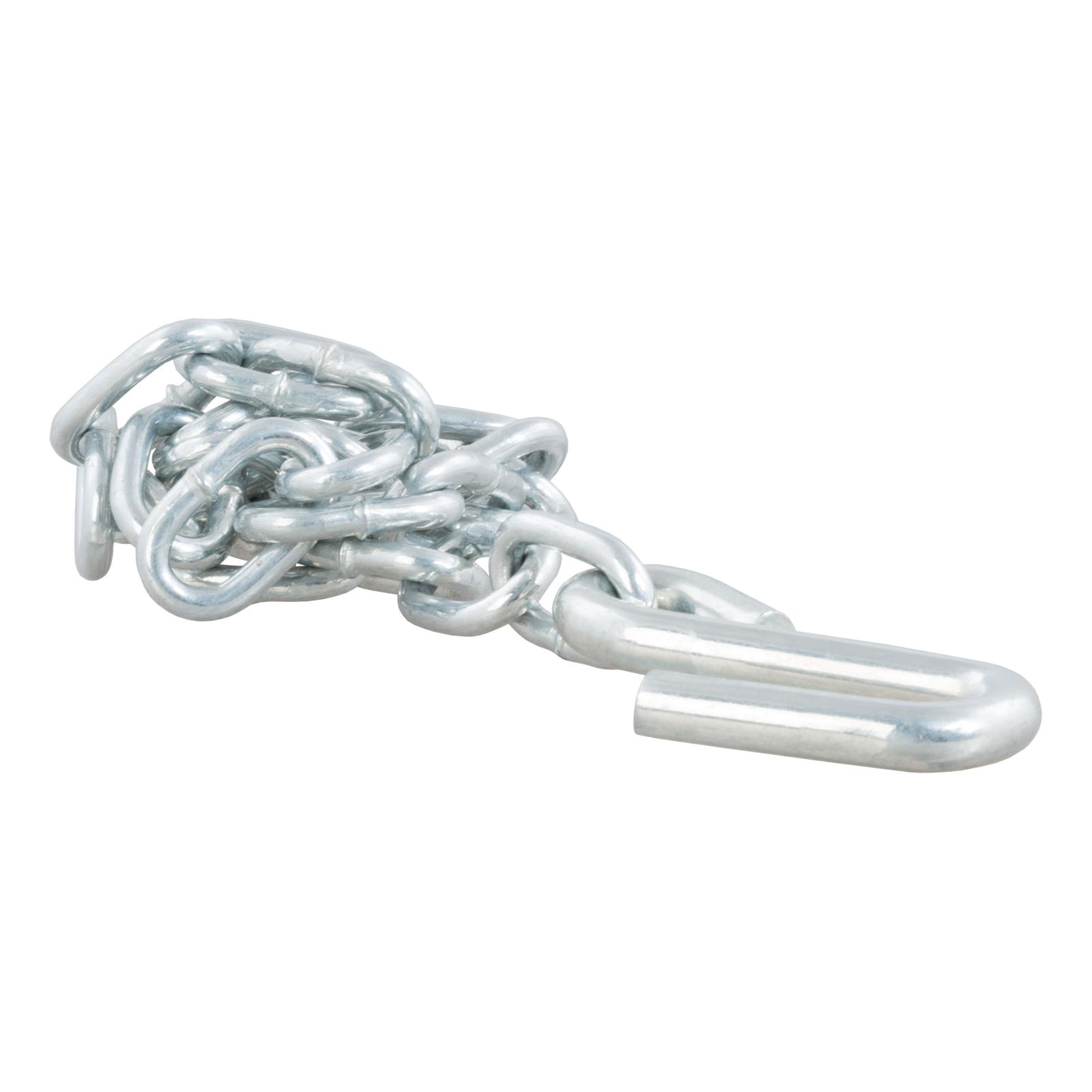 CURT Safety Chain Assemblies 80020 Chain, Steel, Zinc Plated, 2,000 lb. Break Force, 27 in. Length, S-Hook Ends, Each