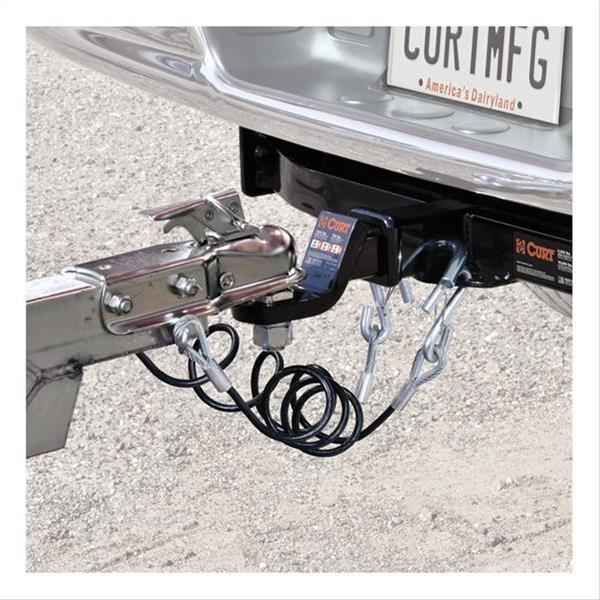 CURT Safety Cables 80136 Cable, Steel, Self Coiling, Black Nylon Coated, 42 in. Long, 3,500 lbs., Pair thumbnail 3