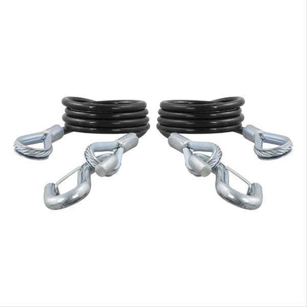 CURT Safety Cables 80136 Cable, Steel, Self Coiling, Black Nylon Coated, 42 in. Long, 3,500 lbs., Pair