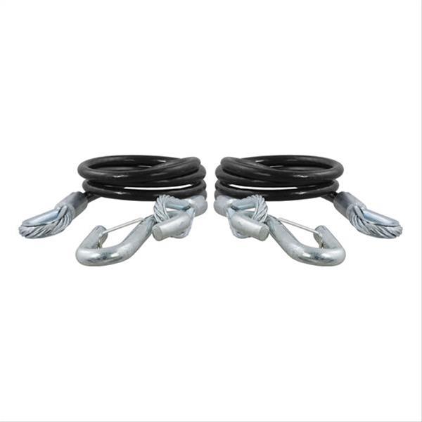 CURT Safety Cables 80151 Cable, Steel, Self Coiling, Black Nylon Coated, 42 in. Long, 5,000 lbs., Pair