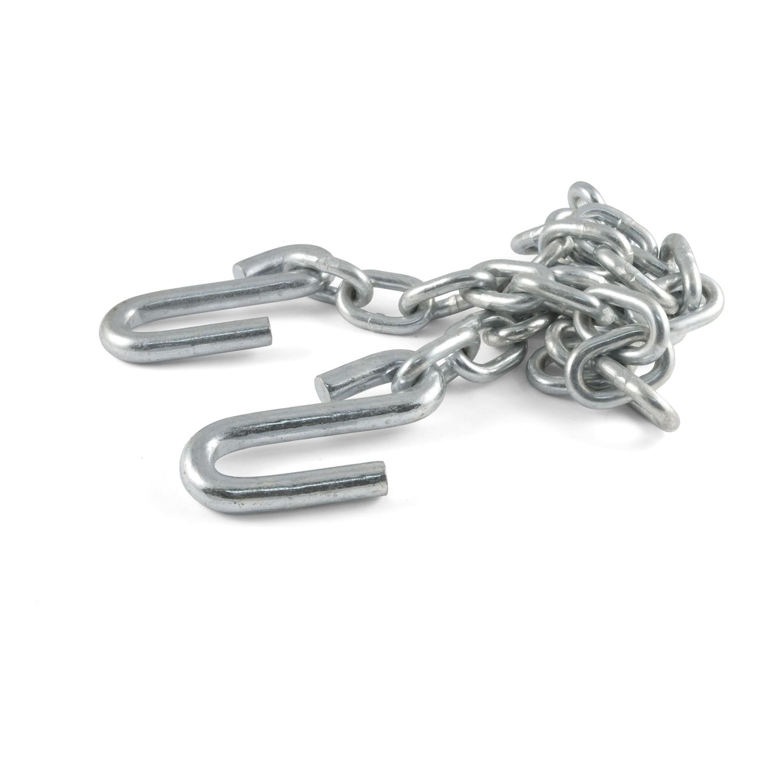 CURT Safety Chain Assemblies 80301 Chain, Steel, Zinc Plated, 7,000 lb. Break Force, 48 in. Length, S-Hook Ends, Each