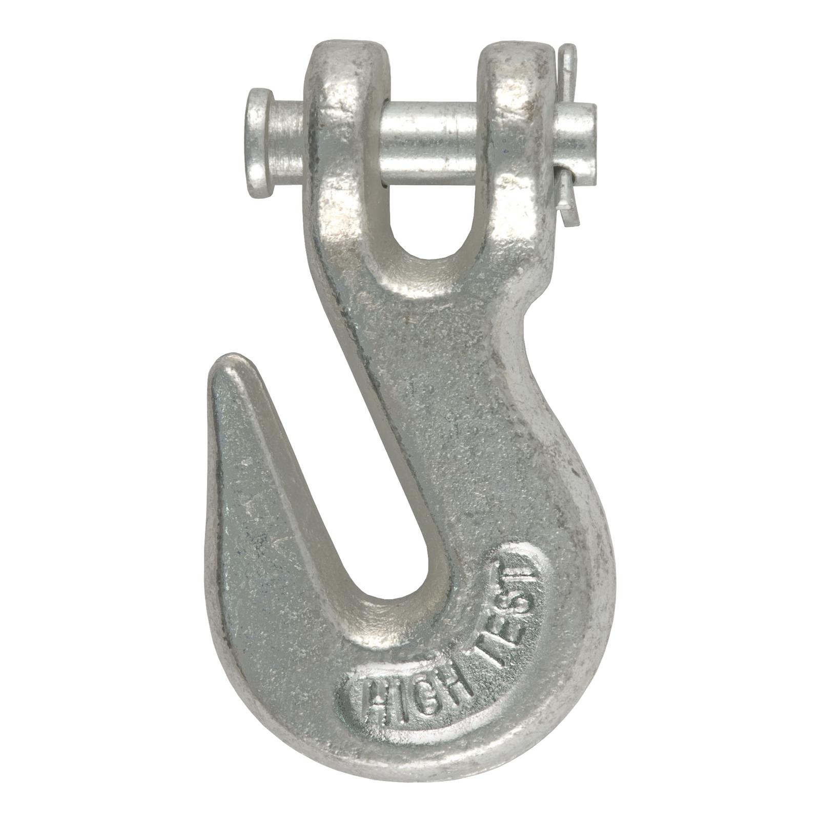 CURT Clevis Grab Hooks 81330 Safety Chain, Hook, 1/4 in., 2,600 lb. Workload, Zinc, Each