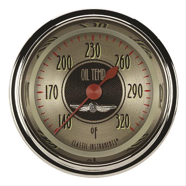 Classic Instruments All-American Nickel Series Gauges AN128SHC Oil temperature gauge, AMER NKL 2" OIL TEMP FULL SWEEP