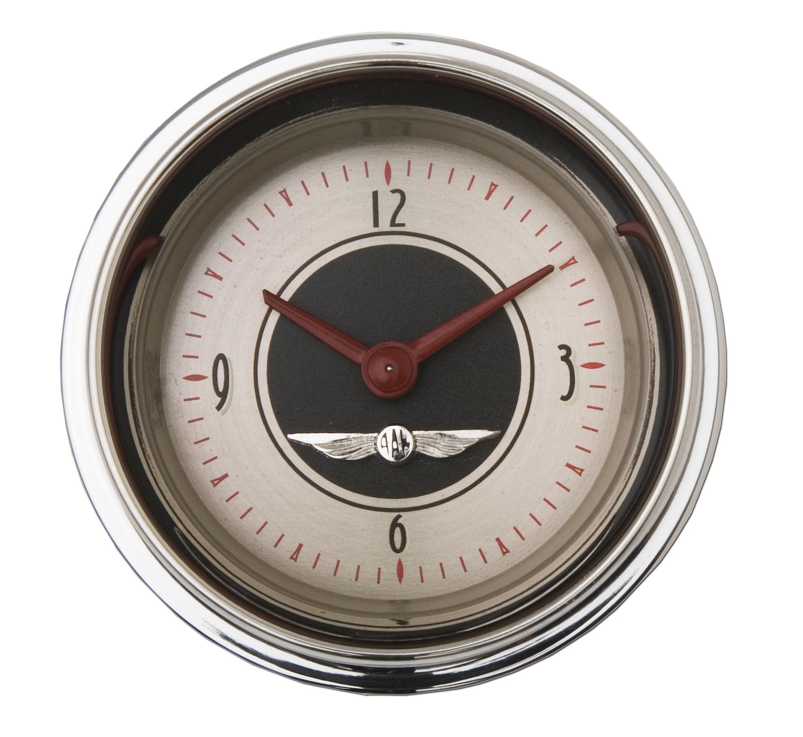 Classic Instruments All-American Nickel Series Gauges AN90SHC Gauge, All-American, Clock, 12 Hours, 2 1/8 in., Silver Face, Analog, Each