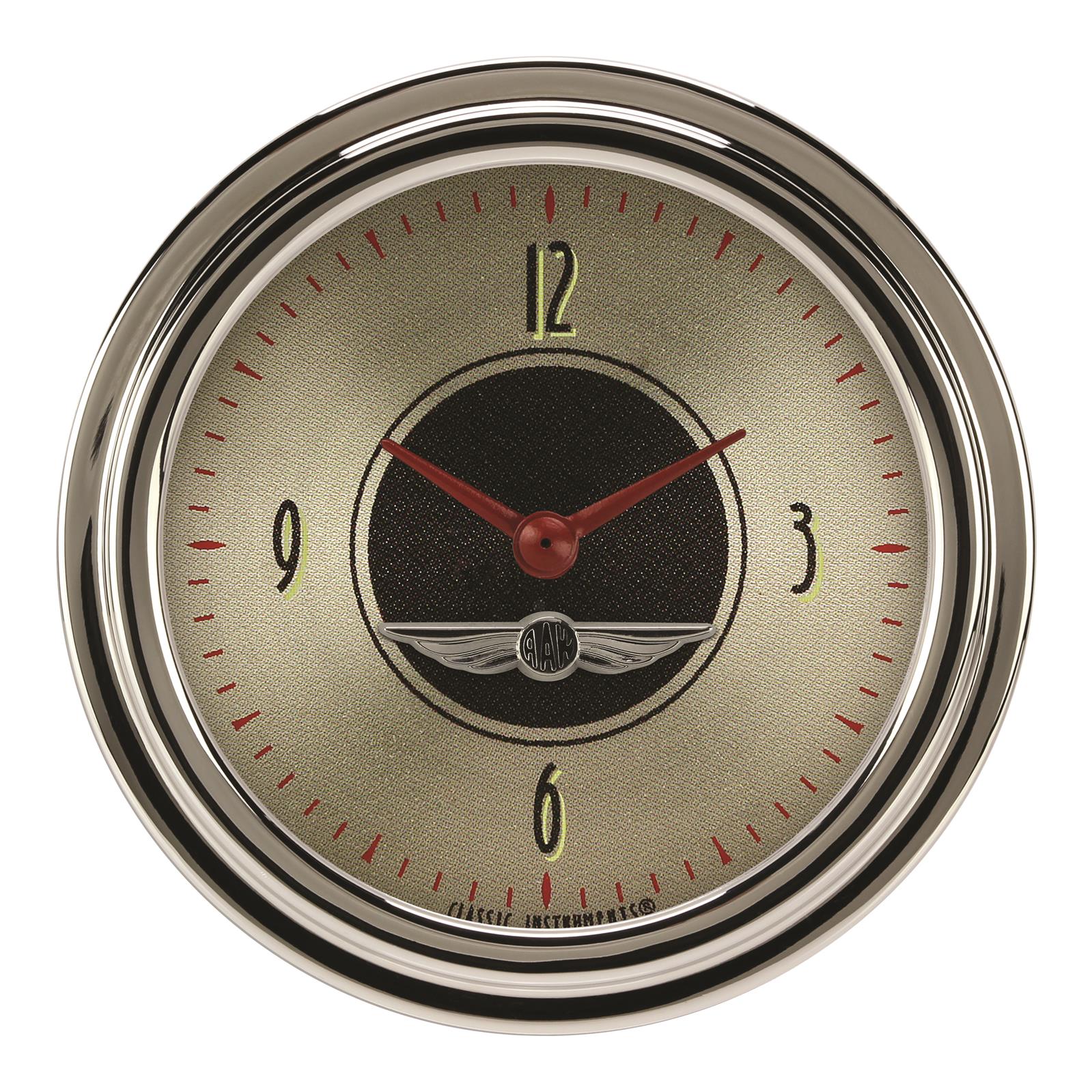 Classic Instruments All-American Nickel Series Gauges AN92SLC Gauge, Analog, Series, Clock, 12 Hour, 2 5/8 in. Diameter, Gold Face, Full Sweep, Each thumbnail 2