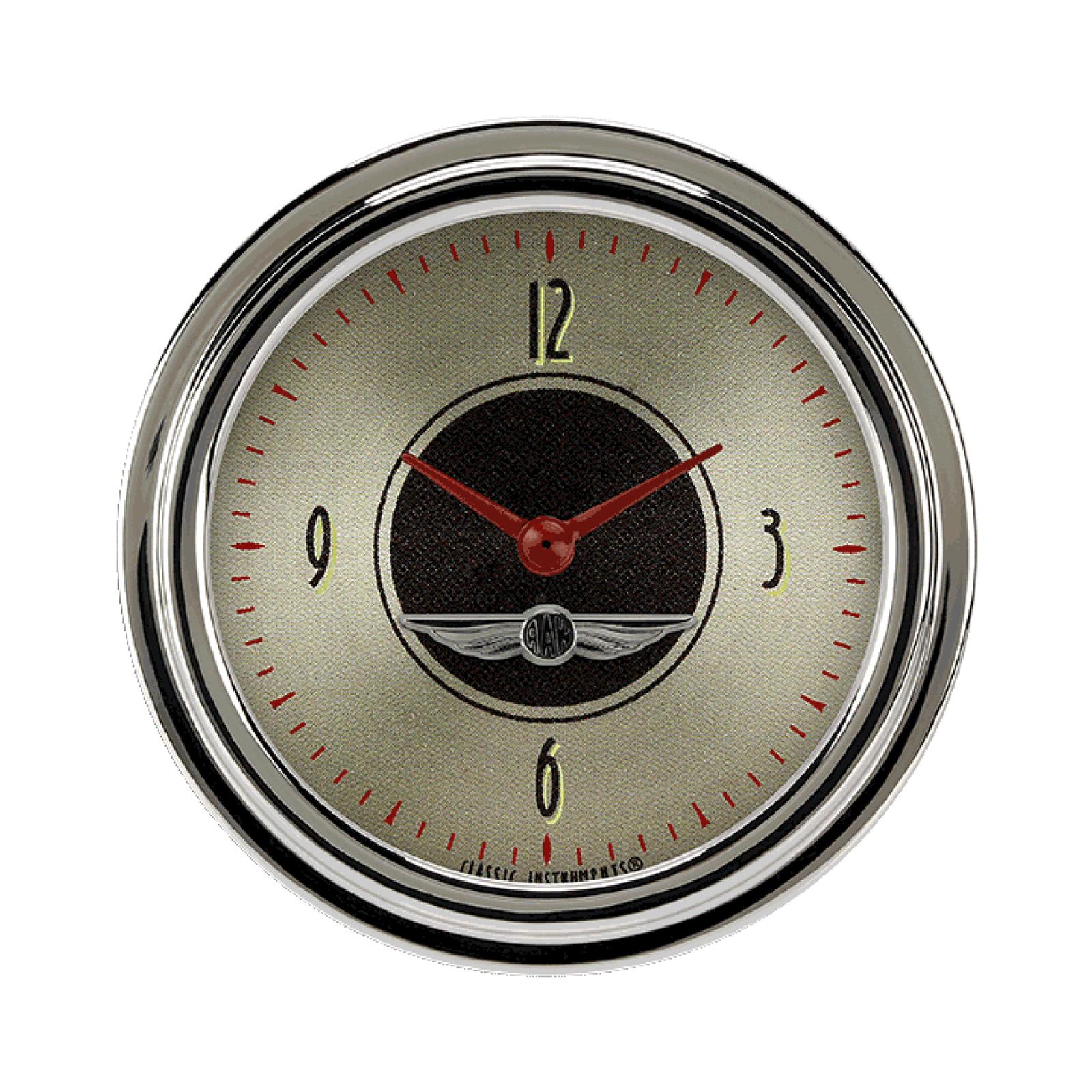 Classic Instruments All-American Nickel Series Gauges AN92SLC Gauge, Analog, Series, Clock, 12 Hour, 2 5/8 in. Diameter, Gold Face, Full Sweep, Each