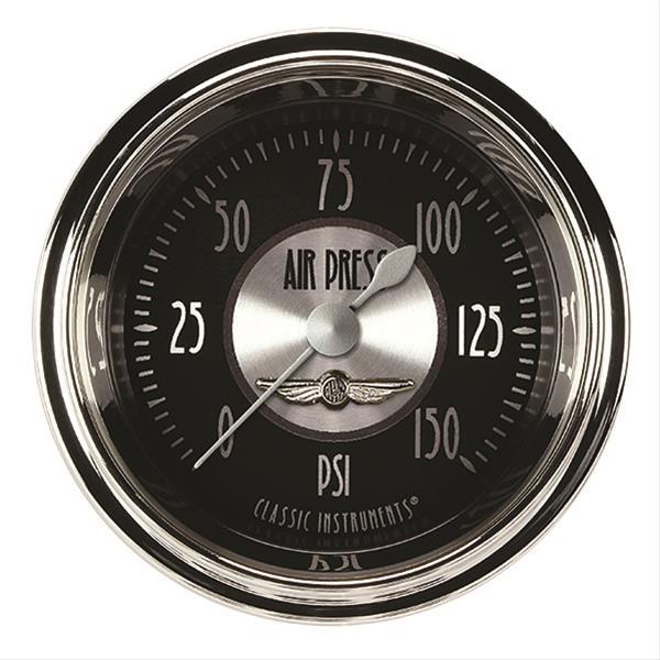Classic Instruments All-American Tradition Series Gauges AT118SHC Air Pressure Gauge, AM TRAD 2" AIR PR 150psi ELECTRIC, FULL SWEEP
