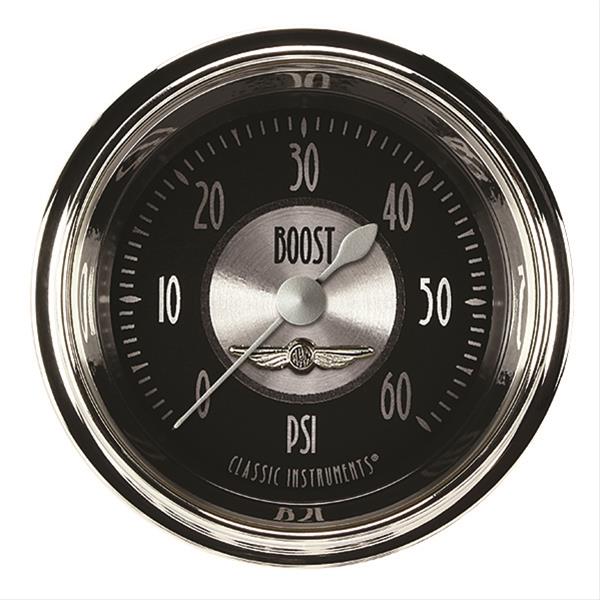 Classic Instruments All-American Tradition Series Gauges AT143SHC Boost Gauge, AMER TRAD 2" BOOST, 60psi ELECTRIC, FULL SWEEP