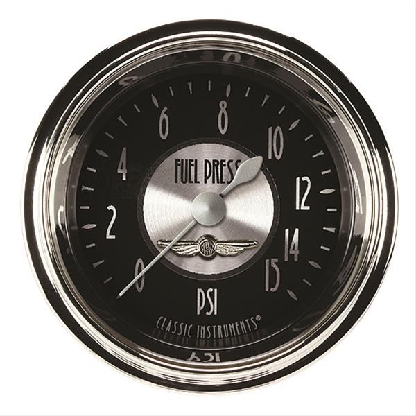 Classic Instruments All-American Tradition Series Gauges AT145SHC Fuel Pressure Gauge, AM TRAD 2" FUEL PRS 15psi ELECTRIC, FULL SWEEP