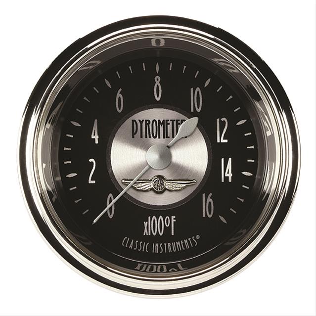 Classic Instruments All-American Tradition Series Gauges AT198SLC Gauge, Analog, Series, EGT, 0-1600 Degrees F, 2 1/8 in. Diameter, Black Face, Full Sweep, Each