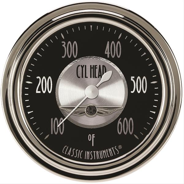 Classic Instruments All-American Tradition Series Gauges AT397SLC Gauge, Analog, Series, Cylinder Head Temp, 100-600 Degrees F, 2 5/8 in. Diameter, Black Face, Full Sweep, Each