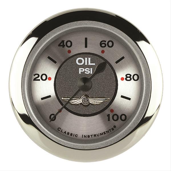 Classic Instruments All-American Series Gauges AW181SRC Oil Pressure Gauge, ALL AMER 2" OIL PRES 100psi FULL SWEEP
