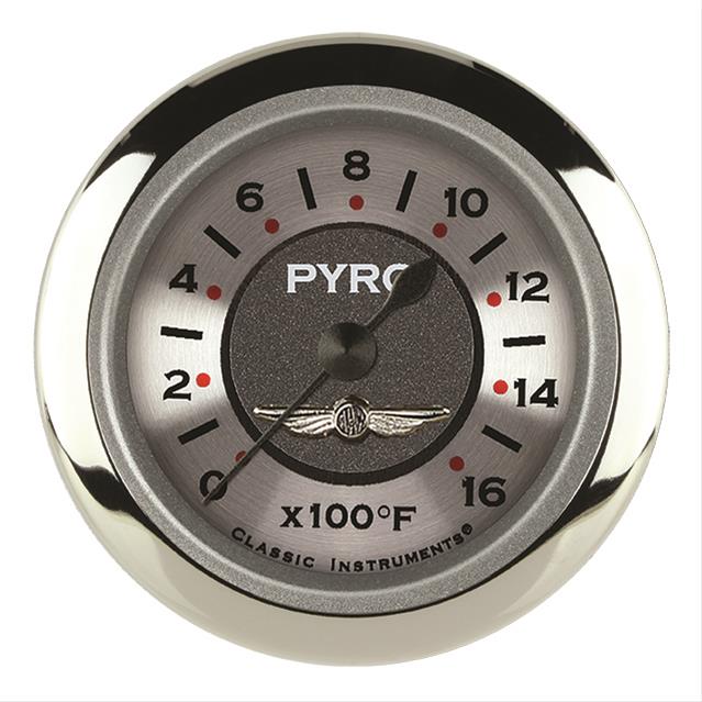 Classic Instruments All-American Series Gauges AW198SRC Gauge, Analog, Series, EGT, 0-1600 Degrees F, 2 1/8 in. Diameter, Silver Face, Full Sweep, Each