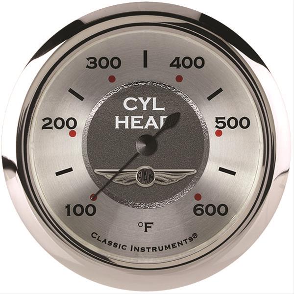 Classic Instruments All-American Series Gauges AW397SRC Gauge, Analog, Series, Cylinder Head Temp, 10-600 Degrees F, 2 5/8 in. Diameter, Silver Face, Full Sweep, Each