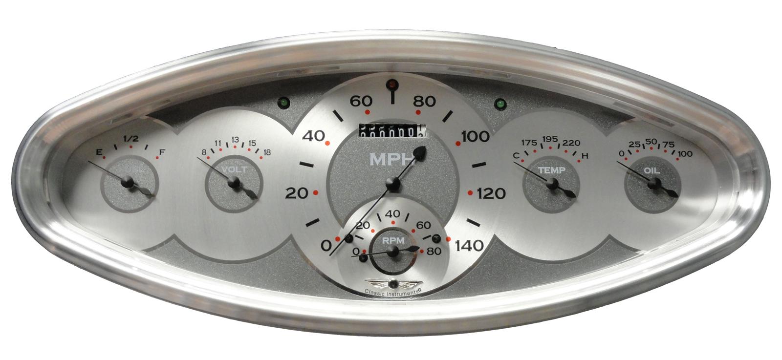 Classic Instruments All-American Series Gauge Sets AW6400 Gauges, Analog, All-American, Speedometer, Tachometer, Fuel Level, Water Temperature, Oil Pressure, Voltmeter
