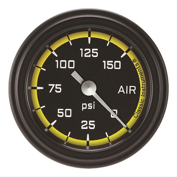 Classic Instruments Auto Cross Yellow Series Gauges AX118YBLF Air Pressure Gauge, AUT CR YLW 2" AIR PR 150psi ELECT, FULL SWEEP