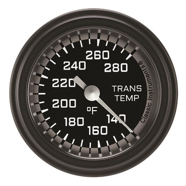 Classic Instruments Auto Cross Gray Series Gauges AX127GBLF Transmission Temperature Gauge, AUT CR GRY 2" TRANS TEMP FULL SWEEP