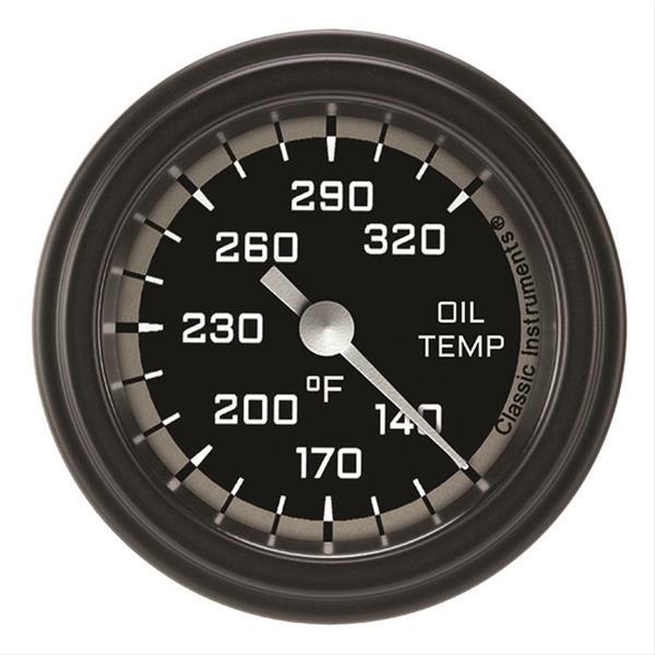 Classic Instruments Auto Cross Gray Series Gauges AX128GBLF Oil temperature gauge, AUT CR 2" OIL TEMP FULL SWEEP