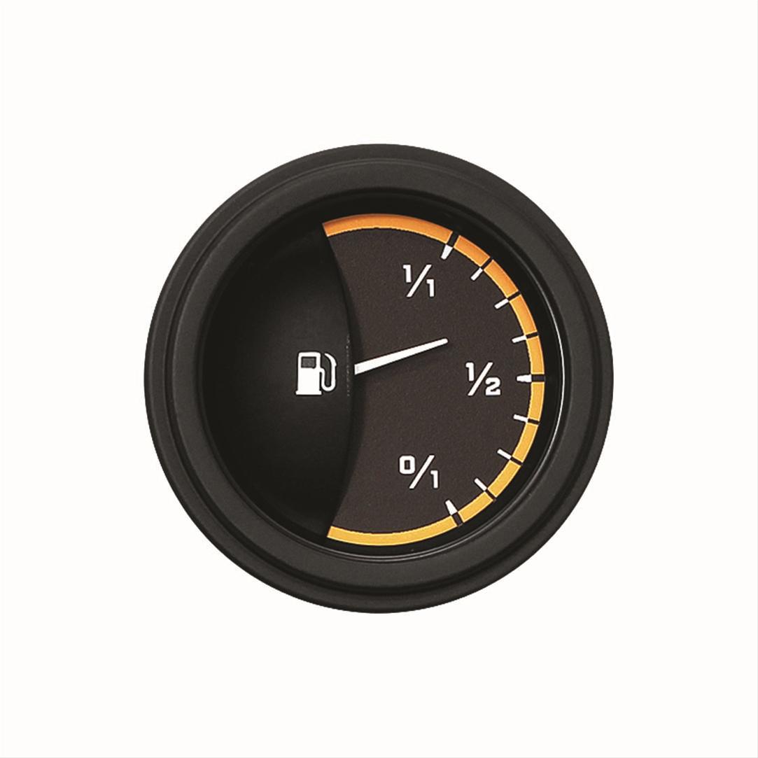 Classic Instruments Auto Cross Yellow Series Gauges AX12YBLF Gauge, Series, Fuel Level, Empty-Full, 2 1/8 in., Black/Yellow Face, Analog, Electrical, Each