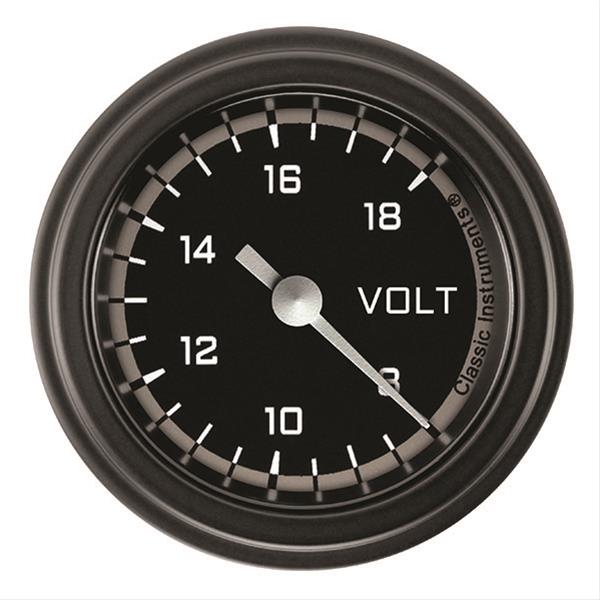 Classic Instruments Auto Cross Gray Series Gauges AX130GBLF Volt Gauge, AUT CROSS 2" VOLT FULL SWEEP