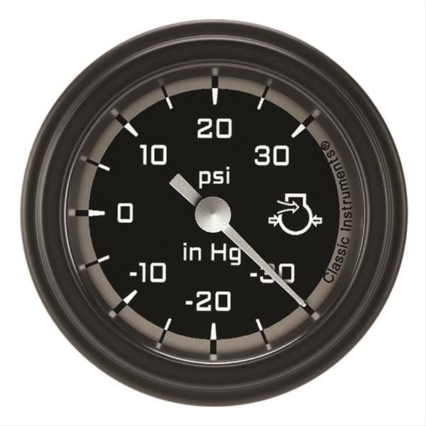 Classic Instruments Auto Cross Gray Series Gauges AX141GBLF Boost/Vacuum Gauge, AUTO CRS GRY 2" BOOST/VAC ELECTRIC, FULL SWEEP