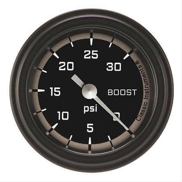Classic Instruments Auto Cross Gray Series Gauges AX142GBLF Boost Gauge, AUT CRS GRY 2" BOOST, 30psi ELECTR, FULL SWEEP