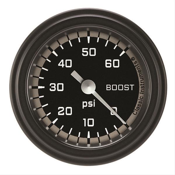 Classic Instruments Auto Cross Gray Series Gauges AX143GBLF Boost Gauge, AUT CRS GRY 2" BOOST, 60psi ELECT, FULL SWEEP