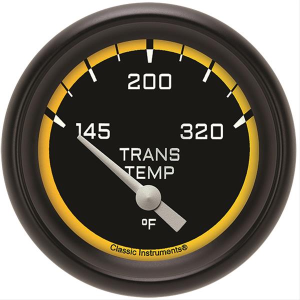 Classic Instruments Auto Cross Yellow Series Gauges AX227YBPF Gauge, Series, Transmission Temperature, 145-320 Degree F, 2 5/8 in., Performance Bezel, Analog, Electrical, Each