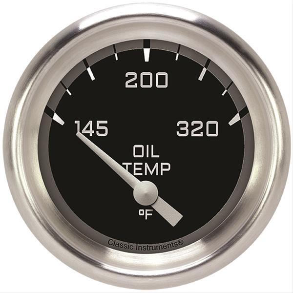 Classic Instruments Auto Cross Gray Series Gauges AX228GAPF Gauge, Series, Oil Temperature, 145-320 Degree F, 2 5/8 in., Performance Bezel, Analog, Electrical, Each