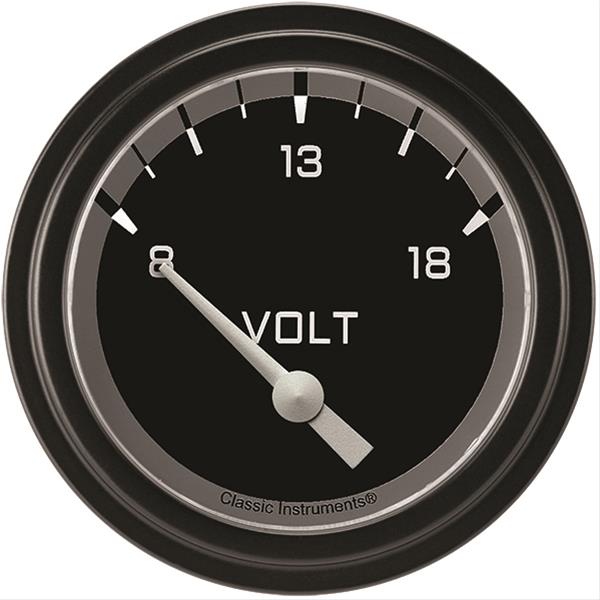 Classic Instruments Auto Cross Gray Series Gauges AX230GBLF Gauge, Series, Voltmeter, 2 5/8 in., Low Step Bezel, Analog, Electrical, Each