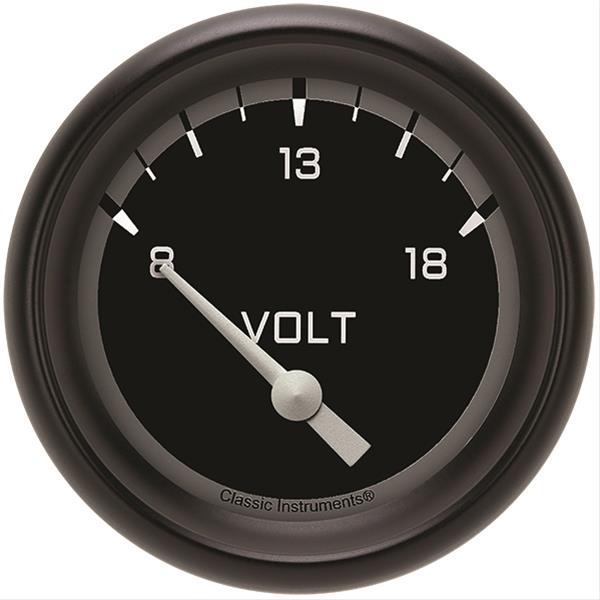 Classic Instruments Auto Cross Gray Series Gauges AX230GBPF Gauge, Series, Voltmeter, 2 5/8 in., Performance Bezel, Analog, Electrical, Each