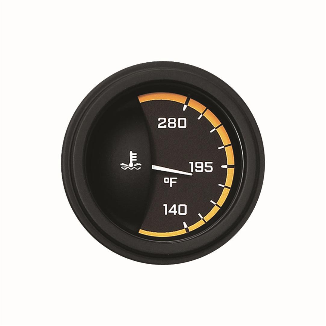 Classic Instruments Auto Cross Yellow Series Gauges AX26YBLF Gauge, Cross, Water Temperature, 140-280 degrees F, 2 1/8 in., Black/Yellow Face, Analog, Electrical