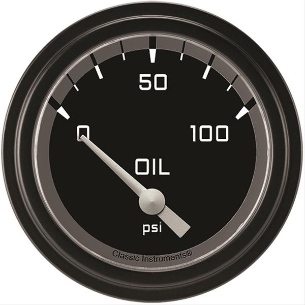 Classic Instruments Auto Cross Gray Series Gauges AX281GBLF Gauge, Series, Oil Pressure, 2 5/8 in., Low Step Bezel, Analog, Electrical, Each