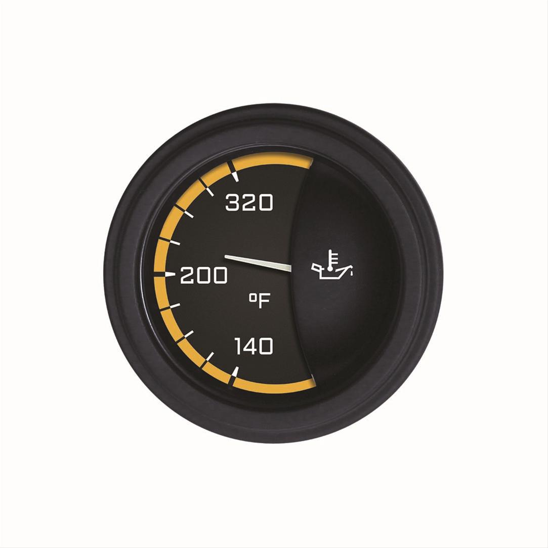 Classic Instruments Auto Cross Yellow Series Gauges AX28YBLF Gauge, Series, Oil Temperature, 140-320 degrees F, 2 1/8 in., Black/Yellow Face, Analog, Electrical