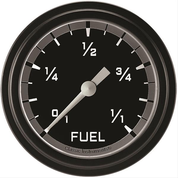 Classic Instruments Auto Cross Gray Series Gauges AX309GBLF Gauge, Series, Fuel Level, Empty/Full, Programmable, 2 5/8 in., Low Step Bezel, Analog, Electrical, Each