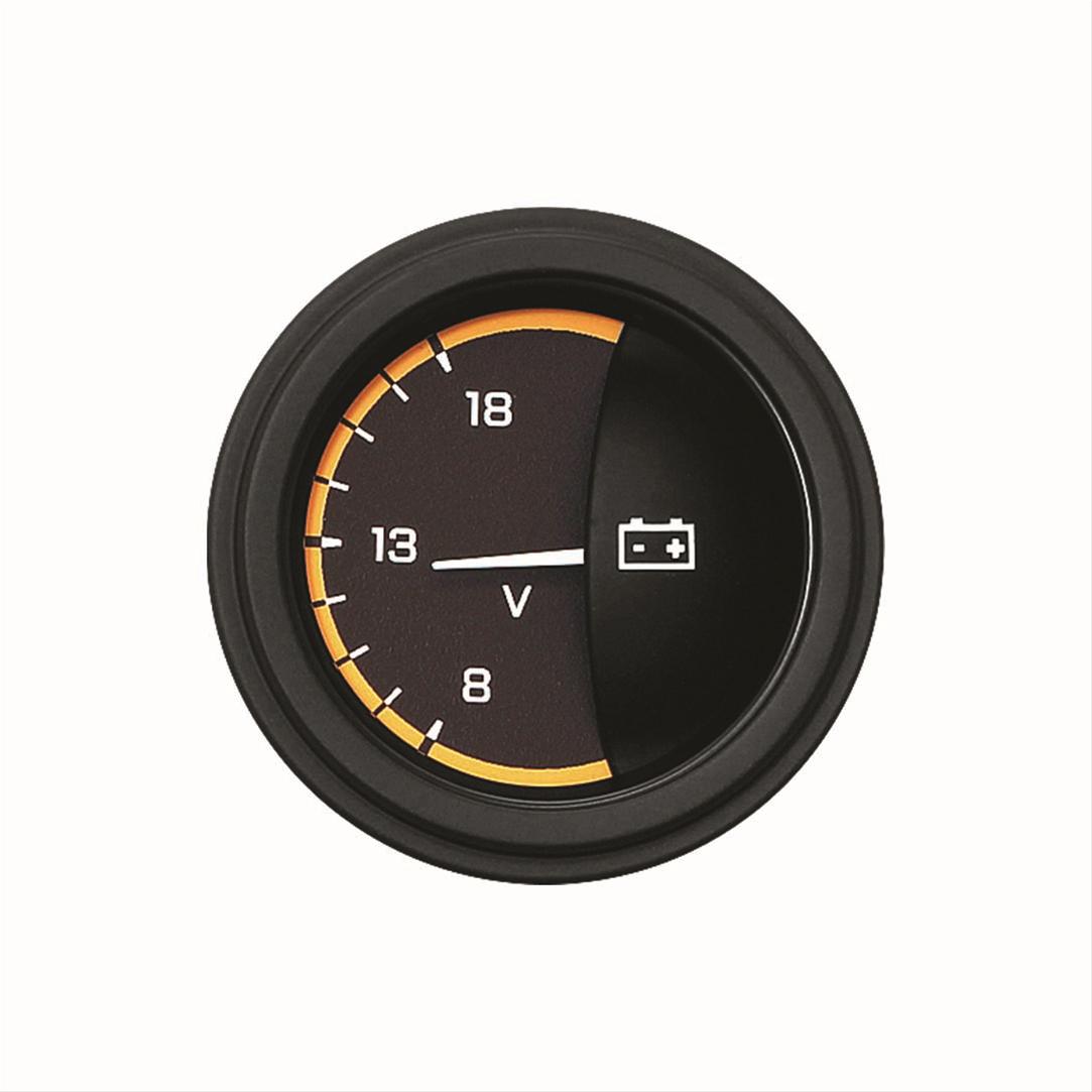 Classic Instruments Auto Cross Yellow Series Gauges AX30YBLF Gauge, Series, Voltmeter, 8-18 V, 2 1/8 in., Black/Yellow Face, Analog, Electrical, Each