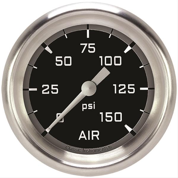 Classic Instruments Auto Cross Gray Series Gauges AX318GAPF Gauge, Series, Performance Bezel, Air Pressure, 2 5/8 in., Analog, Electrical, Each