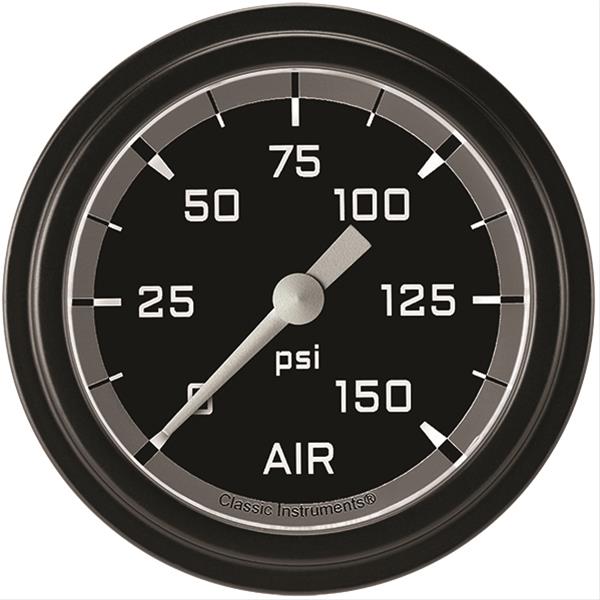 Classic Instruments Auto Cross Gray Series Gauges AX318GBLF Gauge, Series, Low Step Bezel, Air Pressure, 2 5/8 in., Analog, Electrical, Each