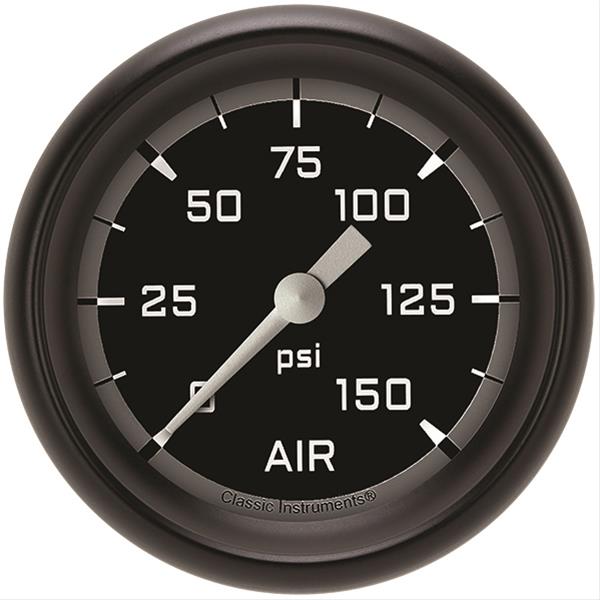 Classic Instruments Auto Cross Gray Series Gauges AX318GBPF Gauge, Series, Performance Bezel, Air Pressure, 2 5/8 in., Analog, Electrical, Each
