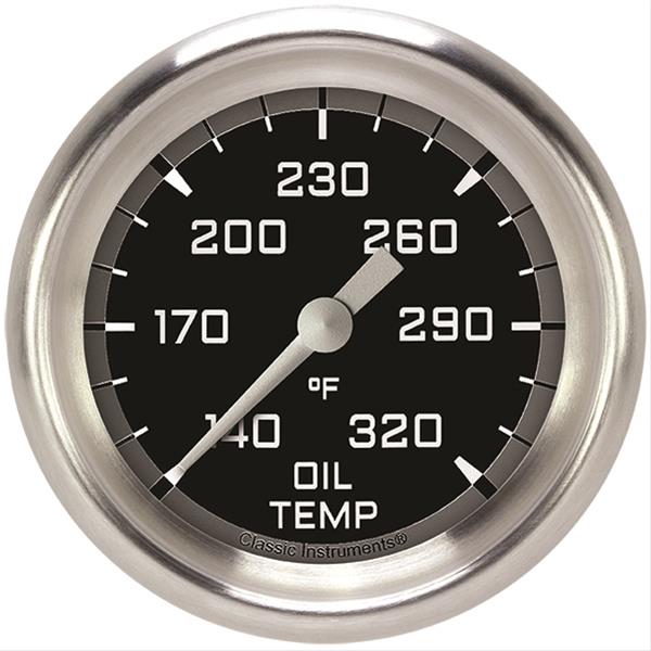 Classic Instruments Auto Cross Gray Series Gauges AX328GAPF Gauge, Series, Oil Temperature, 2 5/8 in., Performance Bezel, Analog, Electrical, Each
