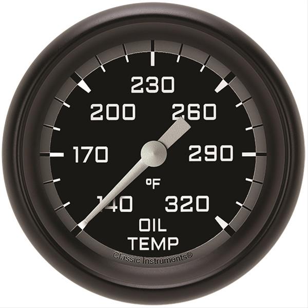 Classic Instruments Auto Cross Gray Series Gauges AX328GBPF Gauge, Series, Oil Temperature, 2 5/8 in., Performance Bezel, Analog, Electrical, Each