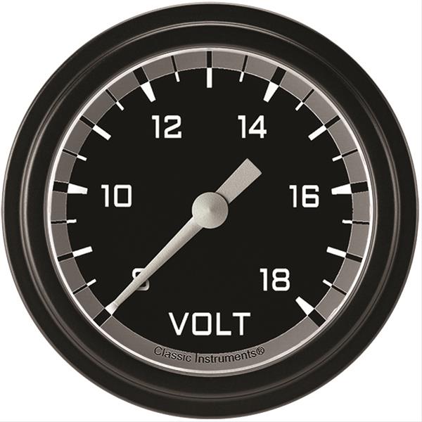Classic Instruments Auto Cross Gray Series Gauges AX330GBLF Gauge, Series, Voltmeter, 2 5/8 in., 8-18 V, Low Step Bezel, Analog, Electrical, Each